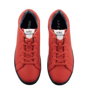 A.P.C. x Kid Cudi | Red Leather Sneakers Size 7.5 Men 9 Women Like New